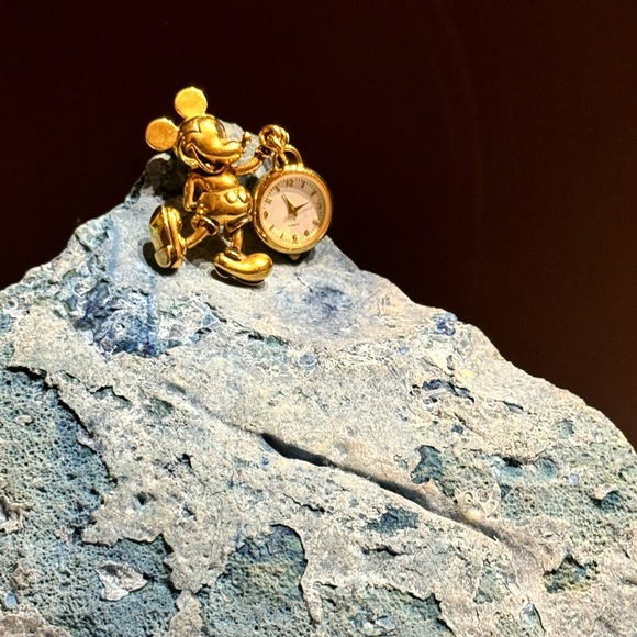 A Collectible Mickey Mouse Holding a Dangling Napier Clock Brooch - Picture 11 of 13
